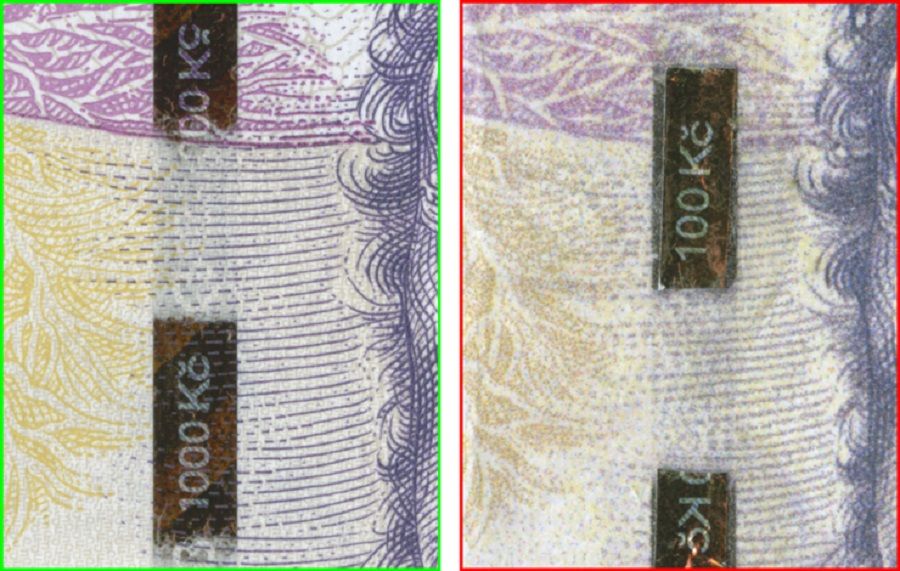 Защитная нить на купюре. 1000 Чешских крон банкнота. Защитная нить на евро. Ныряющая защитная нить. Защитная нить на банкнотах.